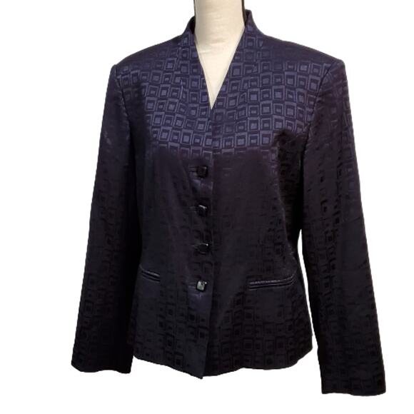 Sag Harbor Suit Jacket Blazer Single Breasted 4 Button Purple Lined Career 14 - Picture 2 of 9